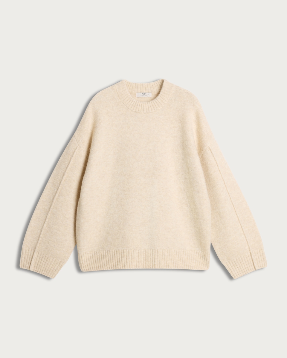 image 1 of F&F Seam Detail Jumper with Alpaca in Mink