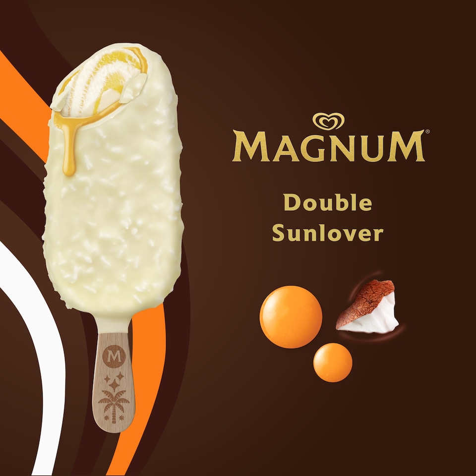 image 1 of Magnum Sunlover White Chocolate Mango & Coconut Ice Cream Sticks 3x85ml