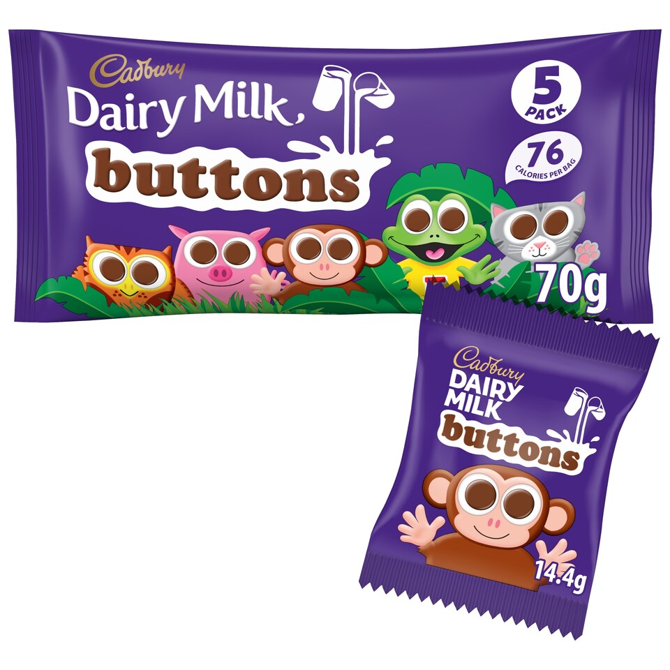 Cadbury Dairy Milk Buttons 5 Pack 70G