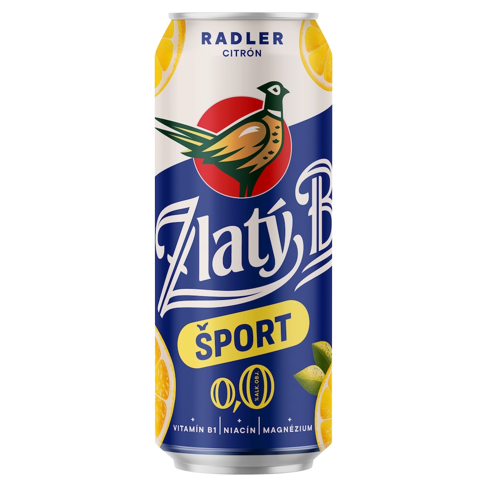 Zlatý Bažant Radler 0,0% Šport Citrón plechovka 500 ml