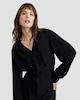 image 1 of F&F Ruffle Trim Tie Waist Dress in Black