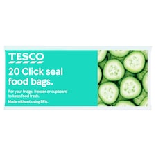 Tesco Click Seal Food Storage Bags Medium 20'