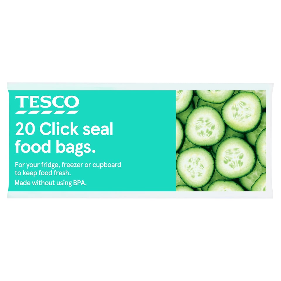 Tesco Click Seal Food Storage Bags Medium 20'