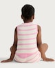 image 3 of F&F Girls 2-Piece Pure Cotton Knitted Strawberry Striped Vest and Shorts Set in Pink