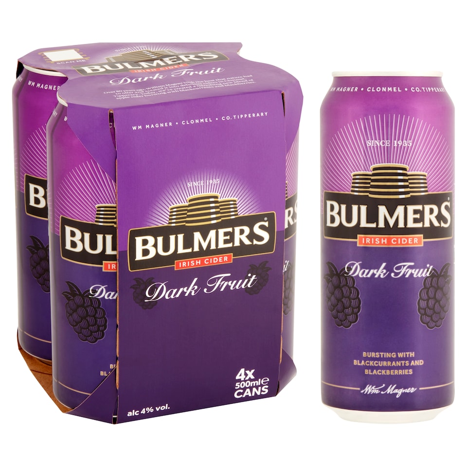 image 1 of Bulmers Dark Fruit Irish Cider 4X500ml