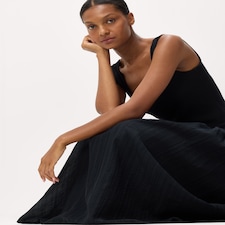 F&F Square Neck Midi Dress in Black