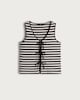 image 4 of F&F Cotton Rich Textured Stripe Print Tie Front Co-ord Top in Multi Black White