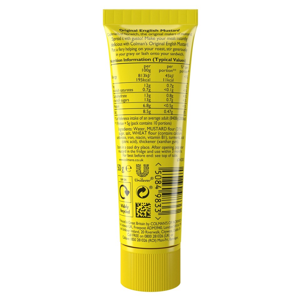 image 1 of Colman's Original English Mustard Tube 50G