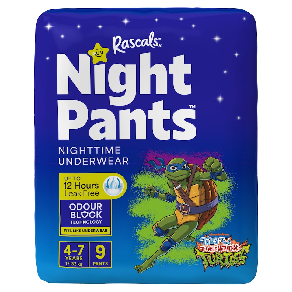 Night Pants Boys 4-7 Years (17-32 kg) (Teenage Mutant Ninja Turtles Print) 9-Pack