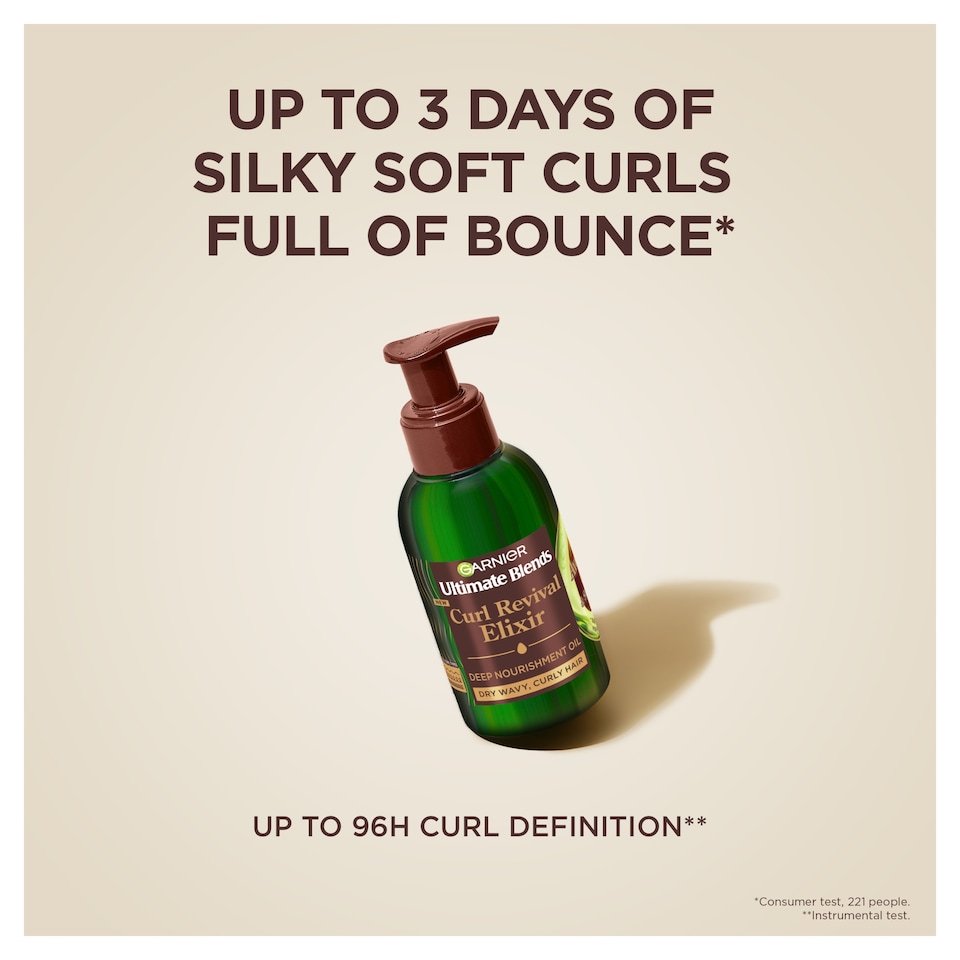 image 1 of Garnier Ultimate Blends Curl Revival Elixir Avocado Oil & Shea Butter 120ml