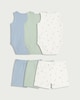 image 2 of F&F Baby 3-Pack Cotton Rich Ribbed Bodysuits and Shorts Sets in Multi