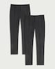 image 4 of F&F School Boys 2-Pack Slim Fit Trousers in Grey
