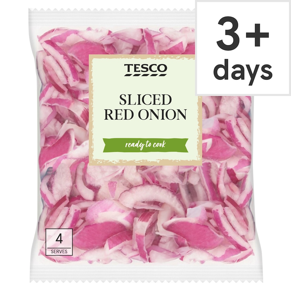 Tesco Sliced Red Onion 180G