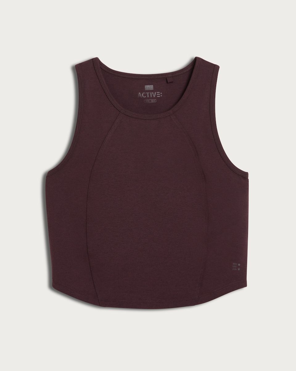 image 1 of F&F Active Quick Dry Crop Top in Berry