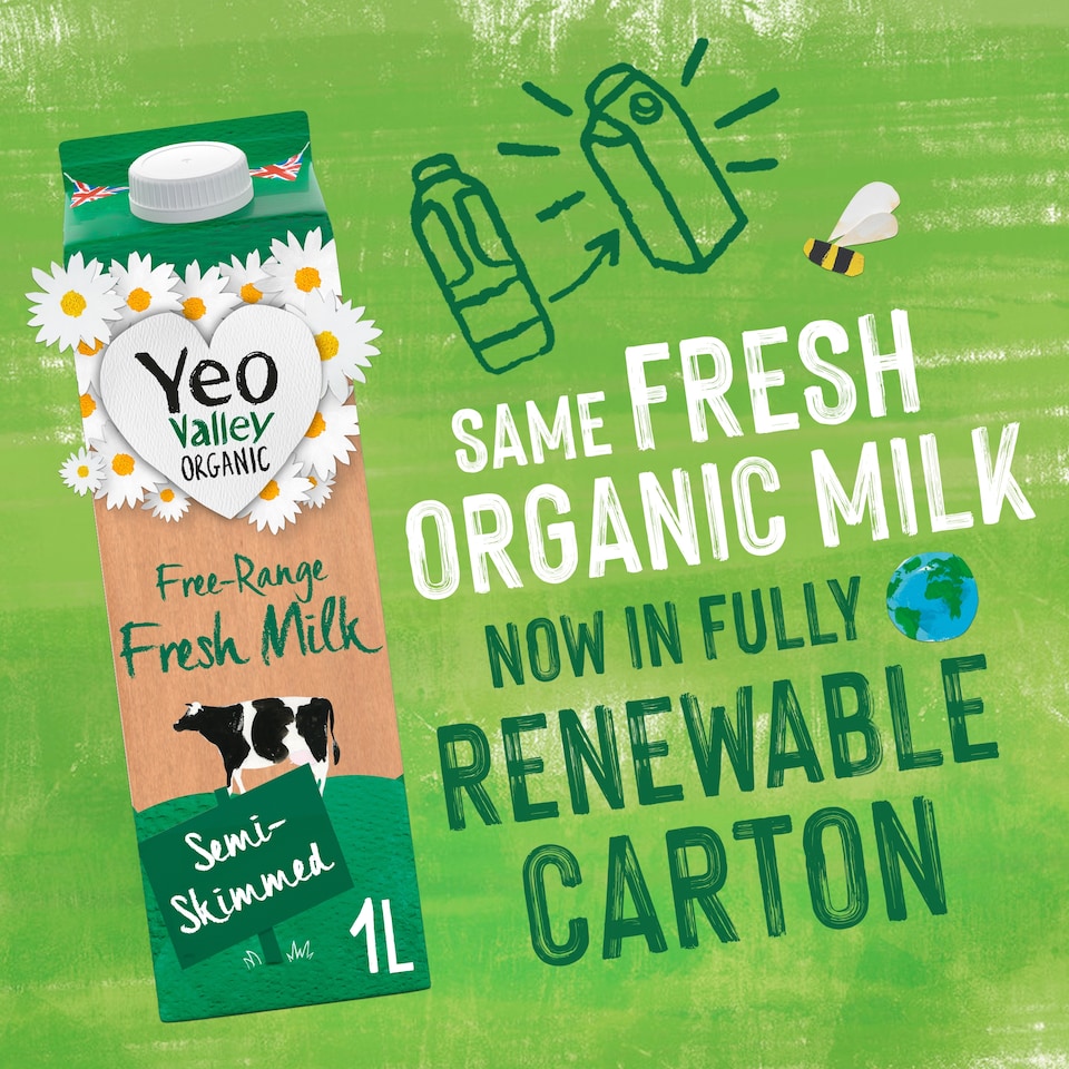 image 1 of Yeo Valley Organic Semi-Skimmed Fresh Milk 1L