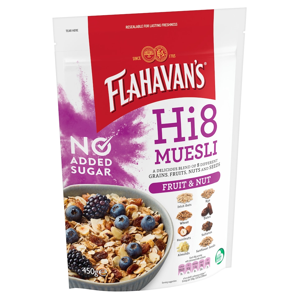 image 1 of Flahavan's Hi8 Muesli - Fruit & Nut 450g