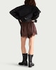 image 3 of F&F Satin Lace Trim Drawstring Shorts in Chocolate