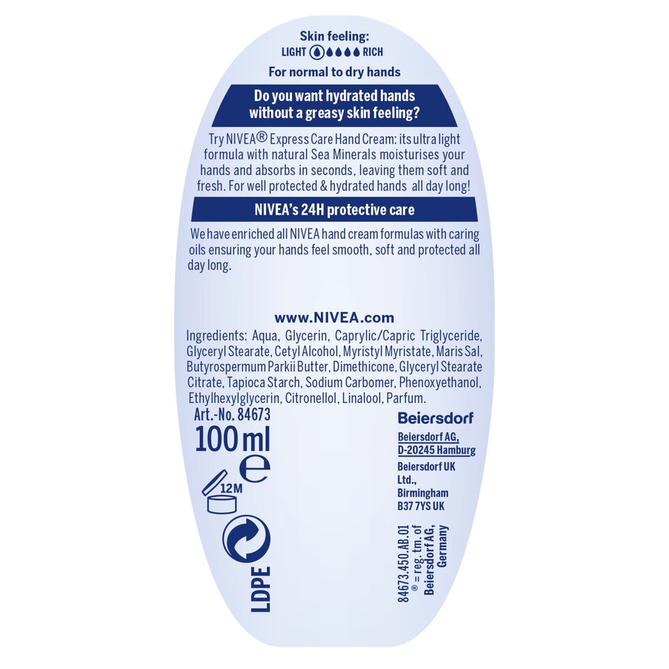 image 1 of Nivea Express Hydration Hand Cream 100Ml