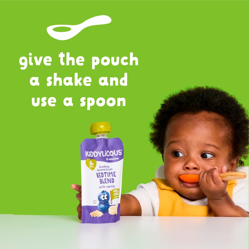 image 1 of Kiddylicious Pouches Strawberry, Apple & Spinach 6m+ 100g