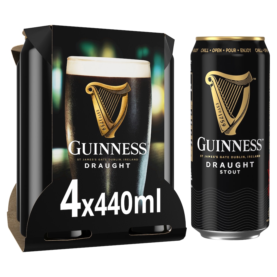 Guinness Draught Stout Beer N.I.Can 4.1% Vol 4x440ml