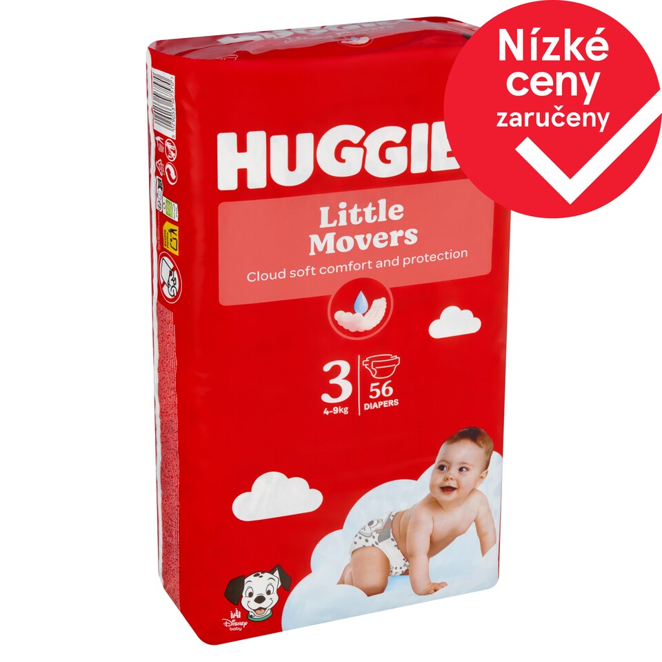 Huggies Little Movers plenky velikost 3 pro děti 4-9kg 56 ks