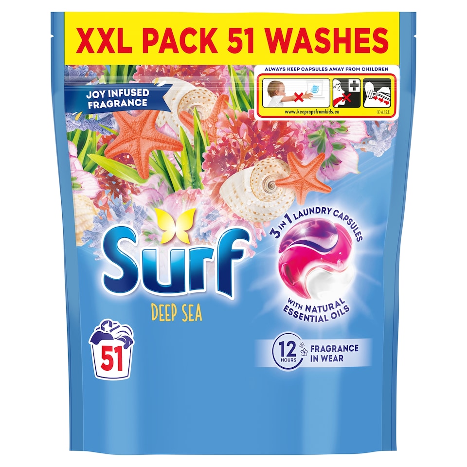 image 1 of Surf Deep Sea Laundry Washing Capsules 51 Washes 882g