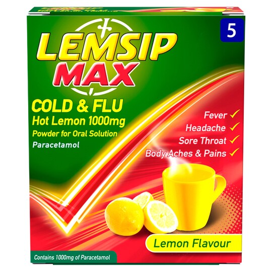 Lemsip Cold & Flu Max Strength 5Pack Tesco Groceries