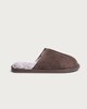 image 1 of F&F Faux Suede Fur Lined Mule Slippers in Brown