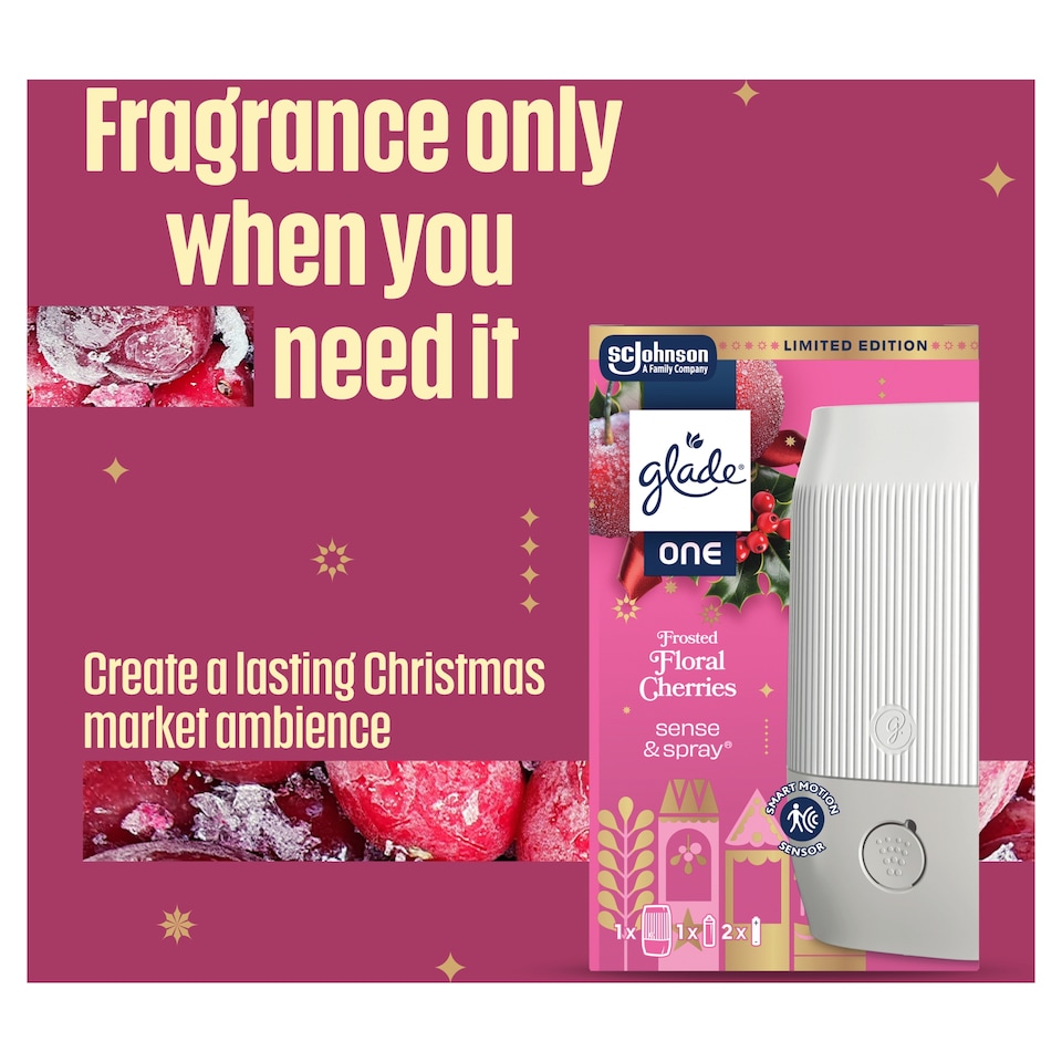 image 1 of Glade ONE Sense & Spray Frosted Floral Cherries Limited Edition 13ml