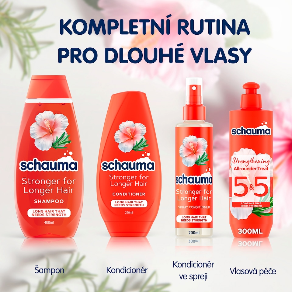 Obrázek 1 pro produkt Schauma Stronger for Longer Hair kondicionér pro dlouhé vlasy s ibiškem a rozmarýnem 250ml