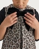 image 2 of F&F Girls Leopard Print Bow Accent Sleeveless Dress in Multi Brown