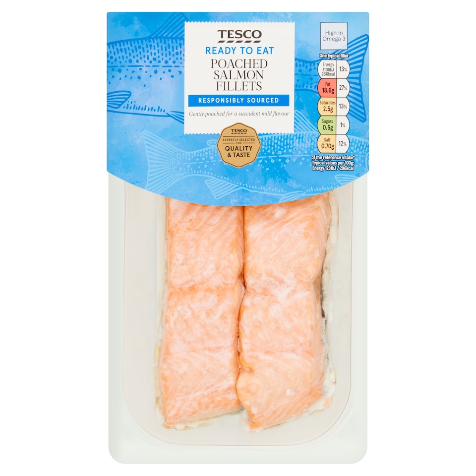 Tesco Poached Salmon Fillets 180g