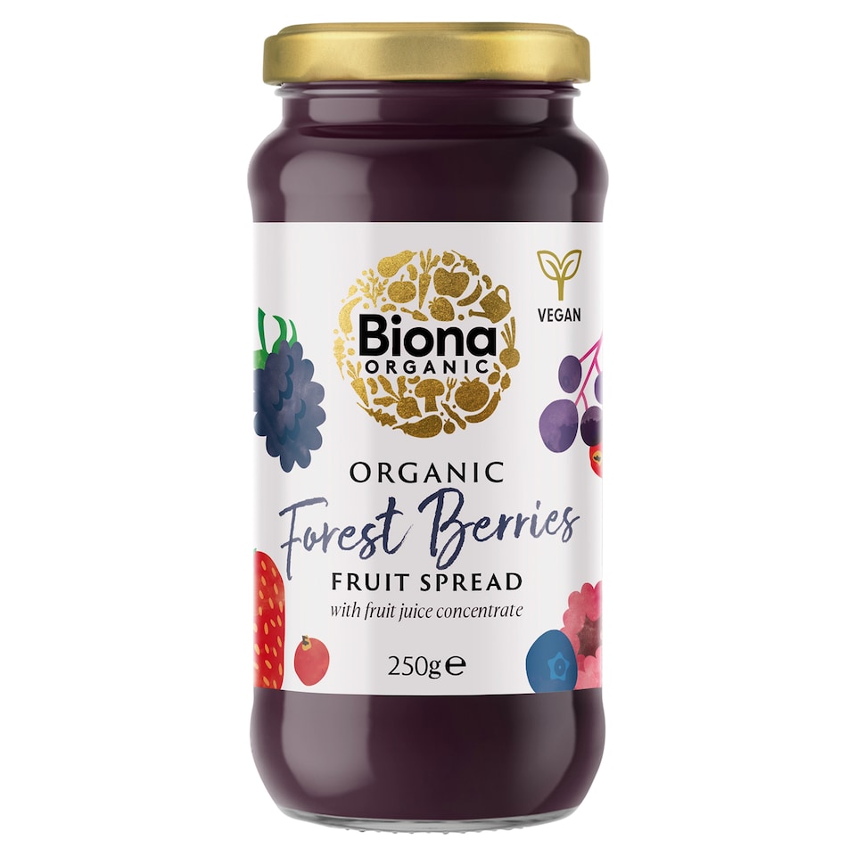 Biona Organic Forest Berries Spread (sweetened with Fruit Juice) 250g
