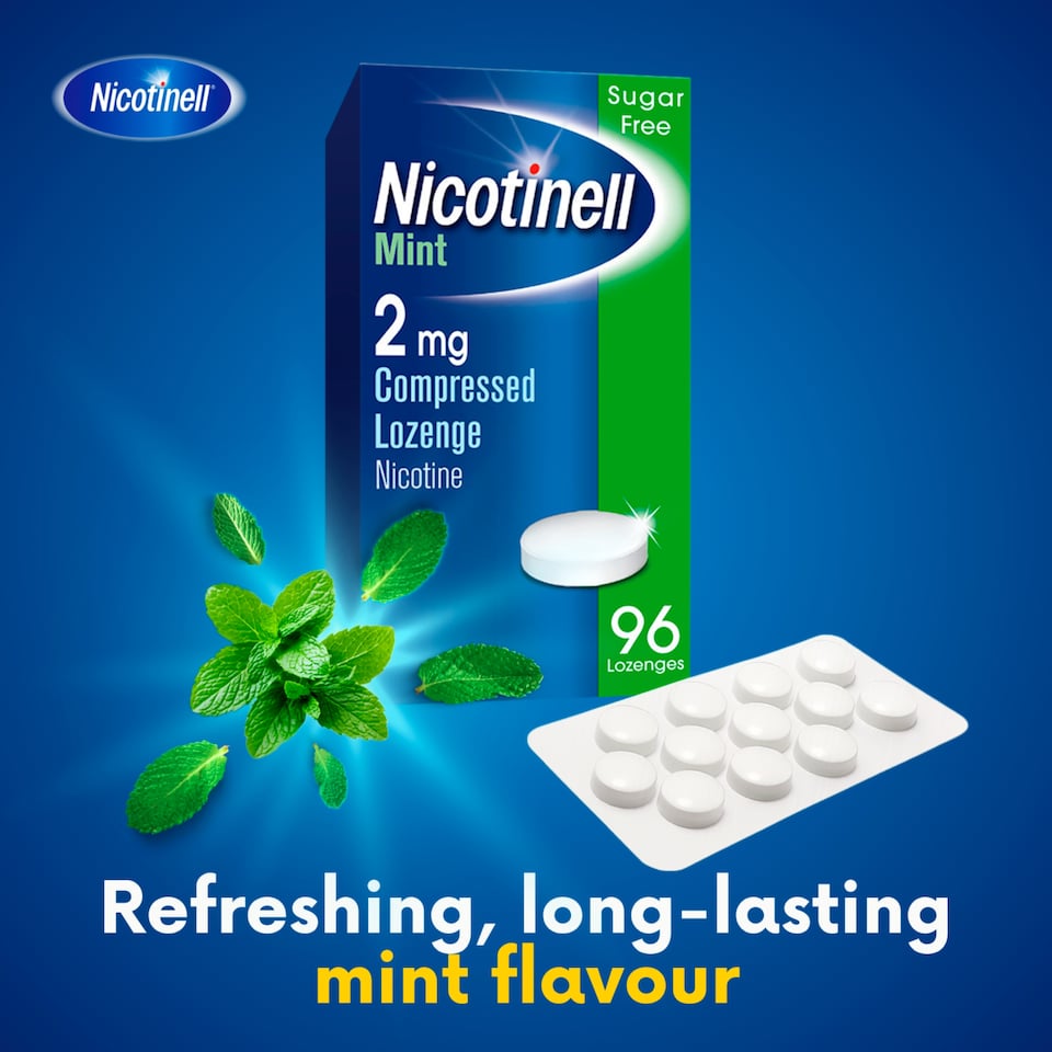 image 1 of Nicotinell Stop Smoking Aid 2mg Compressed Nicotine Lozenges - Mint 96s