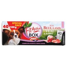 FitActive Box Complete Food for Adult Dogs Beef Lamb Calf Rabbit 40 x 100 g