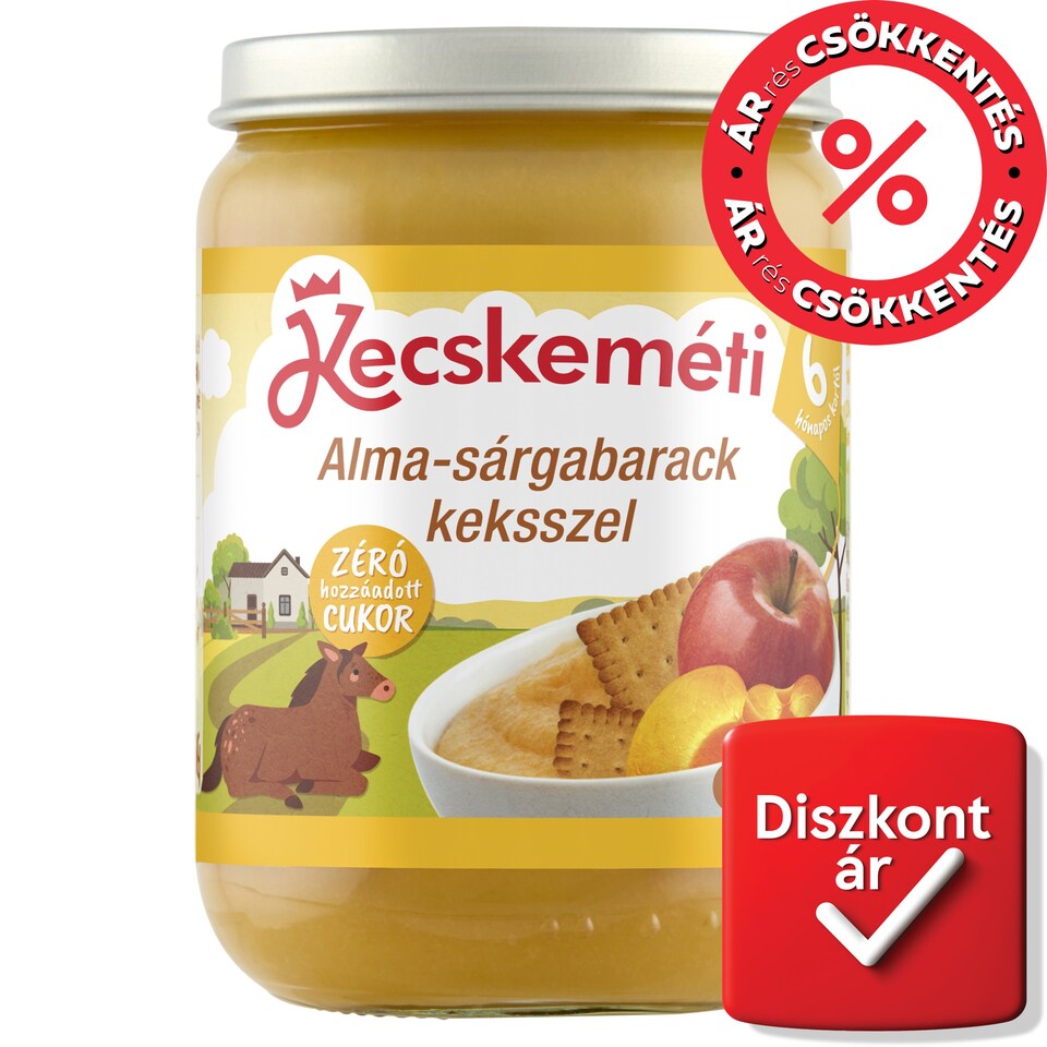Kecskeméti Apple and Peach with Biscuit Baby Dessert 6 Months+ 190 g