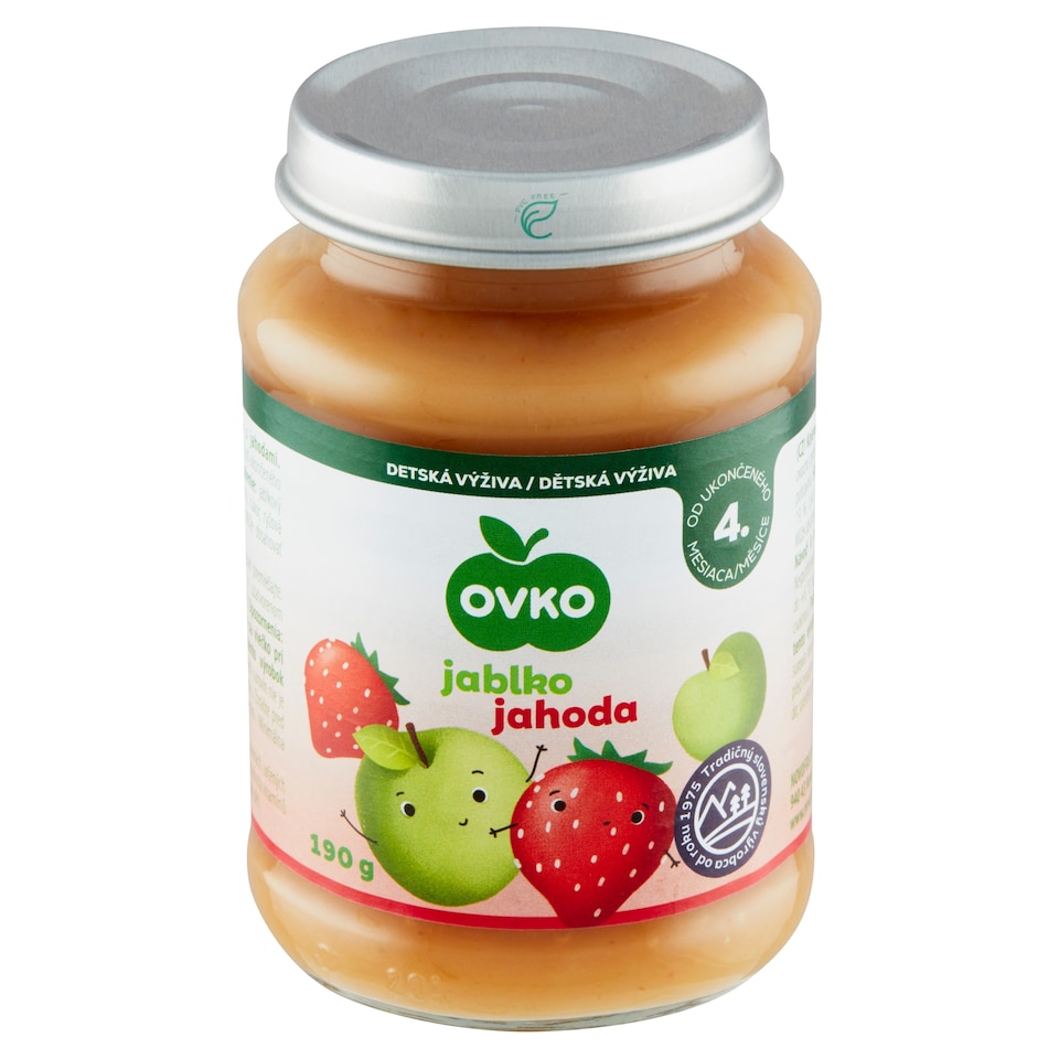 obrázok 1 z OVKO Dojčenská výživa jablko jahoda 190 g