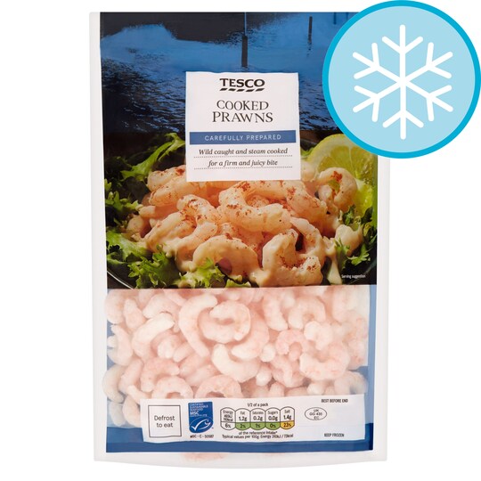 Tesco Cooked & Peeled Prawns 300G Tesco Groceries