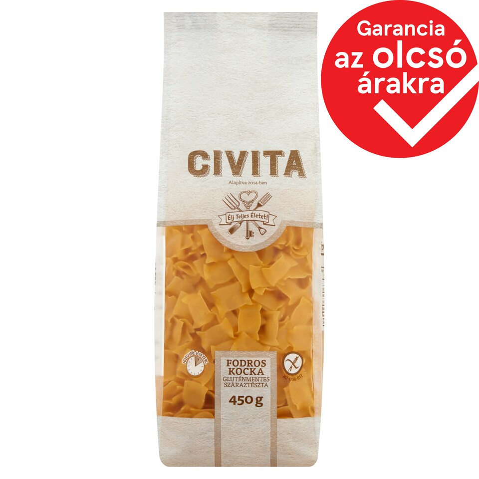 Civita fodros kocka gluténmentes száraztészta 450 g