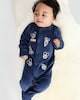 image 1 of Disney Mickey Mouse & Friends Velour Sleepsuit in Navy