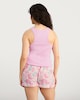 image 3 of F&F Cotton Rich Leaf Print Textured Vest and Shorts Pyjama Set in Hot Pink