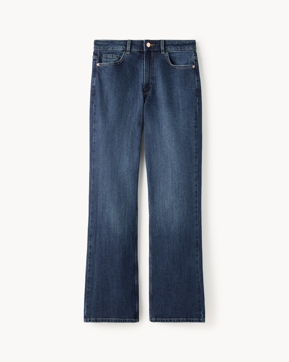 image 1 of F&F Mid Rise Bootcut Jeans in Navy