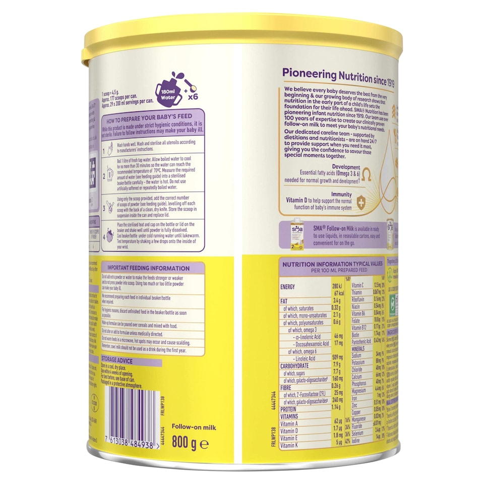 image 1 of SMA Follow-On Baby Milk Powder Formula 6-12 Months 800 G