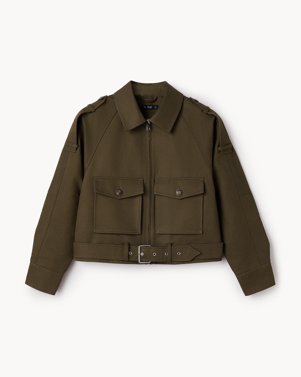 image 1 of F&F Utilty Trench Jacket in Khaki