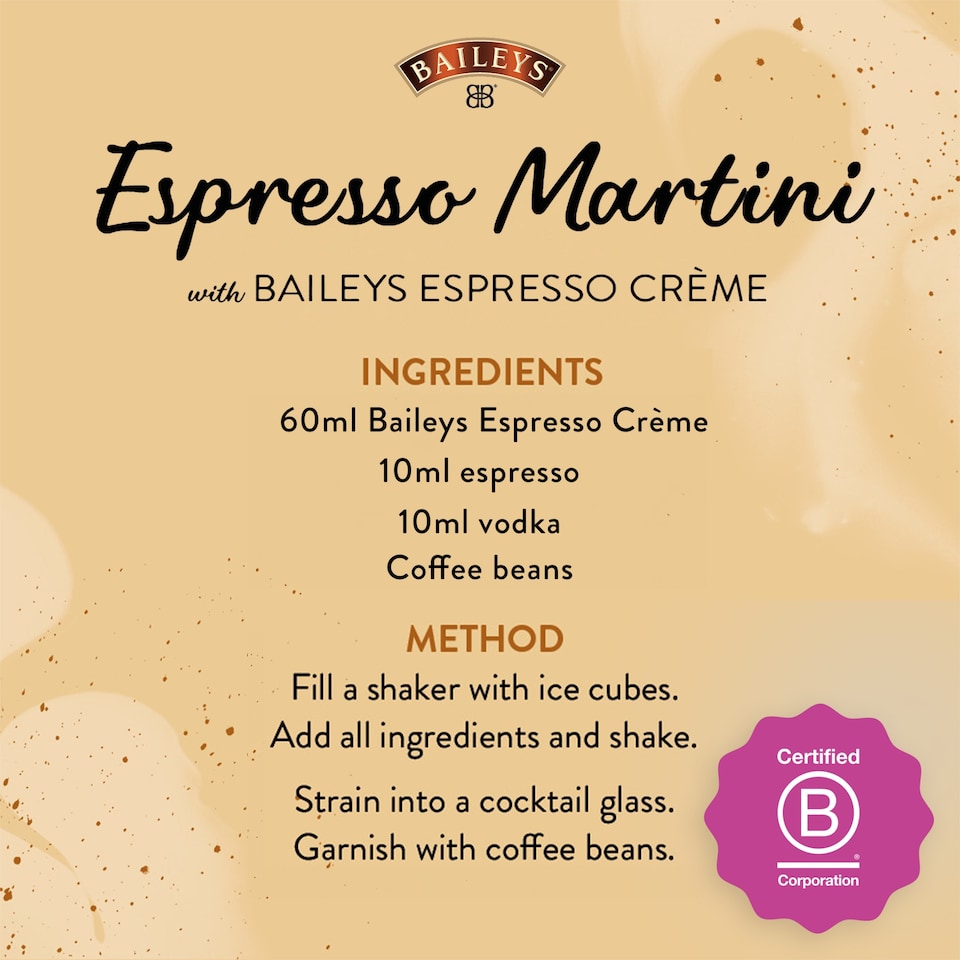 image 1 of Baileys Espresso Crème Irish Cream Liqueur Bottle 17% Vol 50Cl
