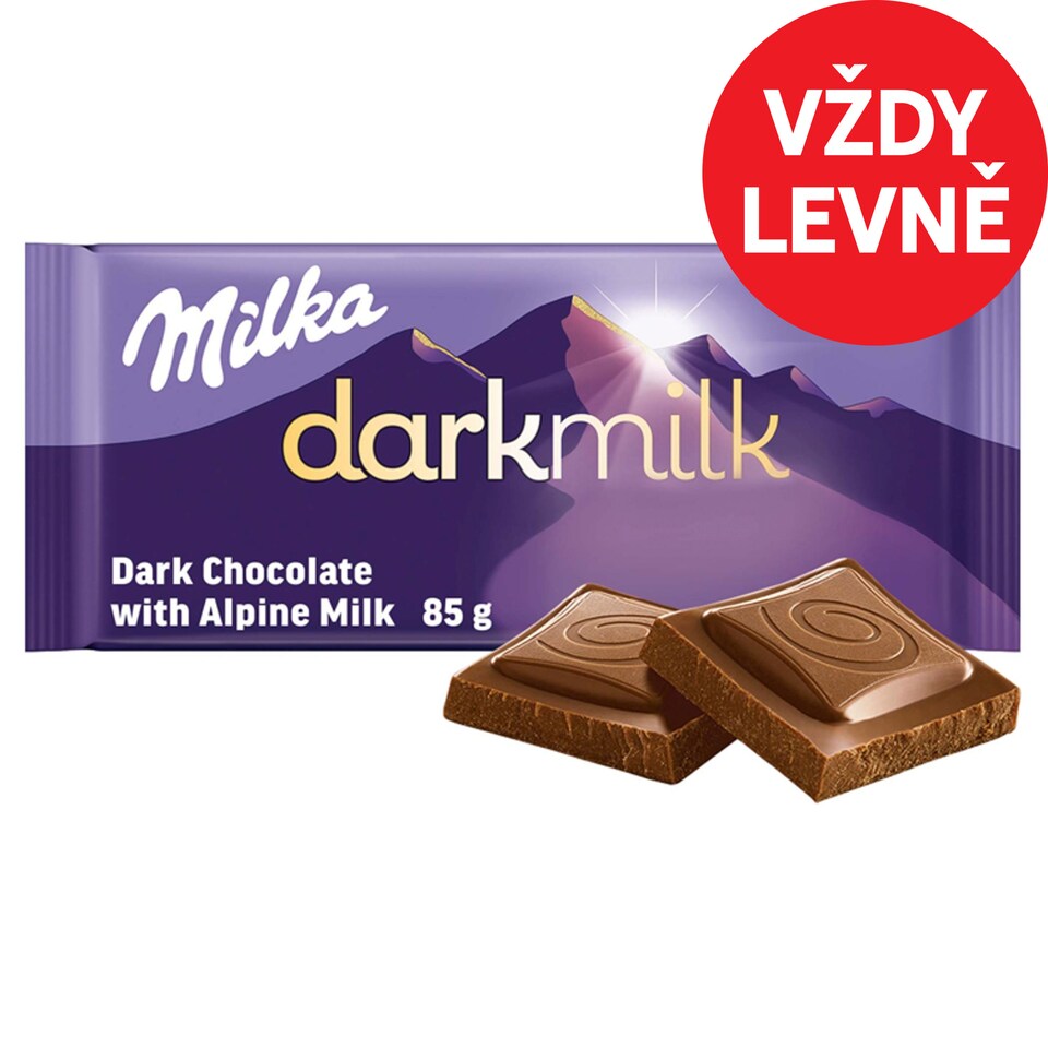 Milka čokoláda Darkmilk tmavá mléčná 85g