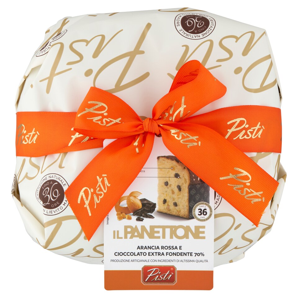 Panettone with Blood Orange and 70% Extra Dark Chocolate without Raisins 1 kg