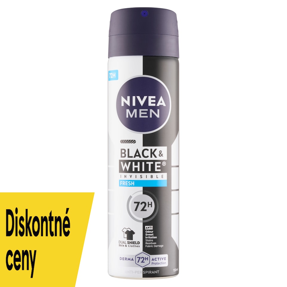 obrázok 1 z Nivea Men Black & White Invisible Fresh Sprej antiperspirant 150 ml