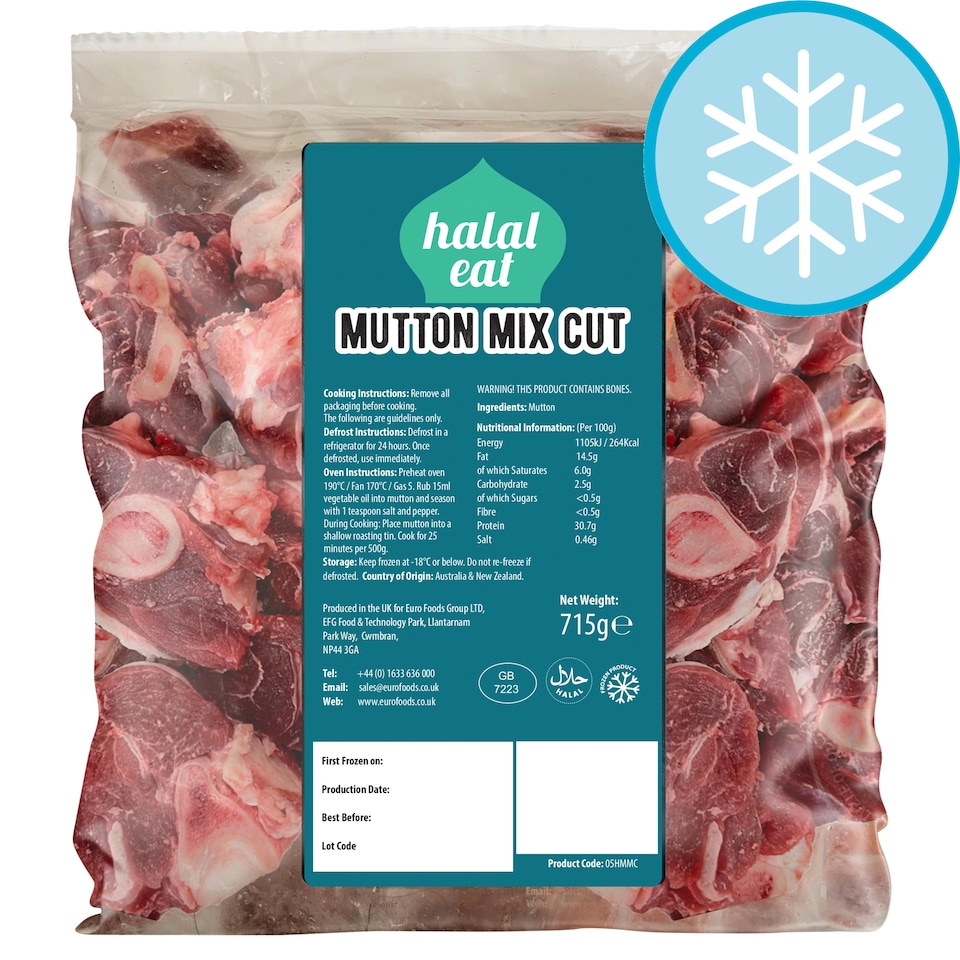Halal Eat Mutton Mix Cut 715g