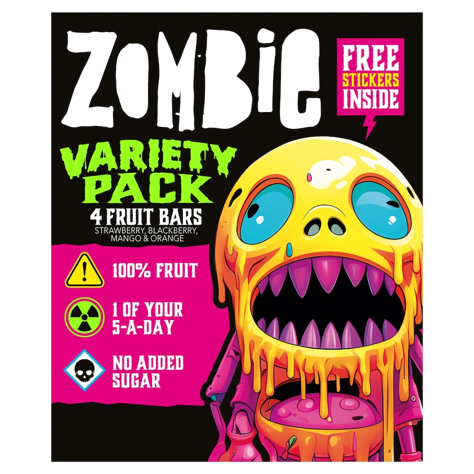 image 1 of Zombie Variety Fruit Snack Bar Multipack 4x25g
